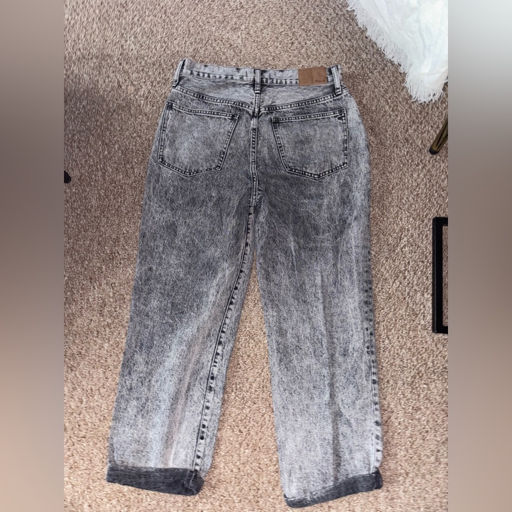 Madewell Black and Gray Straight Leg Jeans
